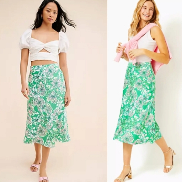 Lilly Pulitzer Rennox Midi Skirt Spearmint - Picture 1 of 8